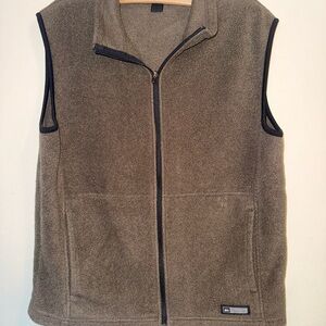 REI brown Fleece Vest with Stand-Up Collar